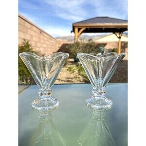 2 Dessert Bowls Clear Glass Ice Cream Cups, Serving Bowl 6 FL OZ.